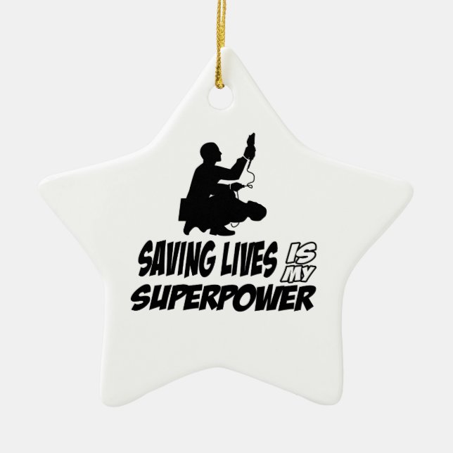 Paramedics designs ceramic ornament (Front)