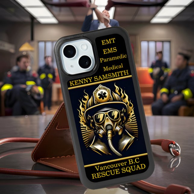  Paramedics EMTs EMS Golden Rescue Squad iPhone 15 Case (Creator Uploaded)