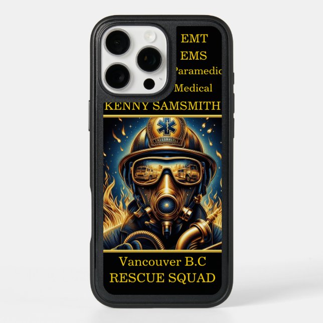  Paramedics EMTs EMS Rescue Squads Golden Gaze Otterbox iPhone Case (Back)