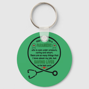 Paramedic's Gift. This Belongs To A Paramedic Keychain
