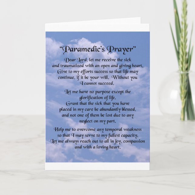 paramedics  prayer card (Front)