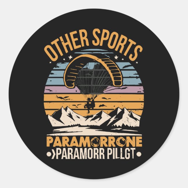 Paramotor Pilot Paramotoring Classic Round Sticker (Front)