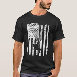 Paramotor Powered Paraglider Usa American Flag T-Shirt