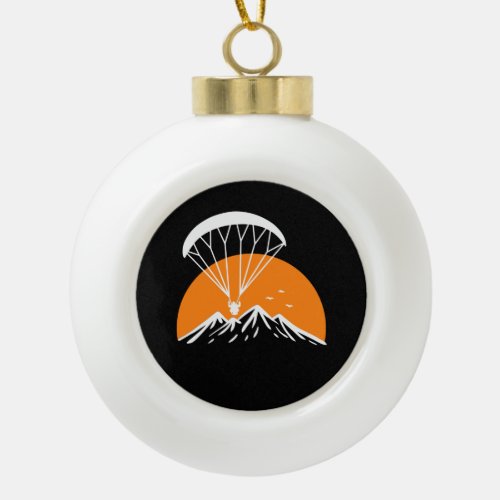 Paramotoring Retro Vintage Ceramic Ball Christmas Ornament