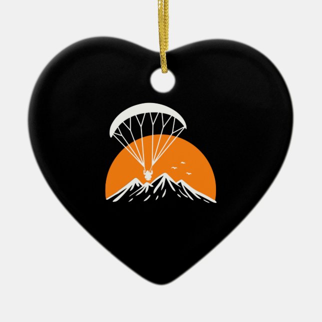 Paramotoring Retro Vintage Ceramic Ornament (Front)