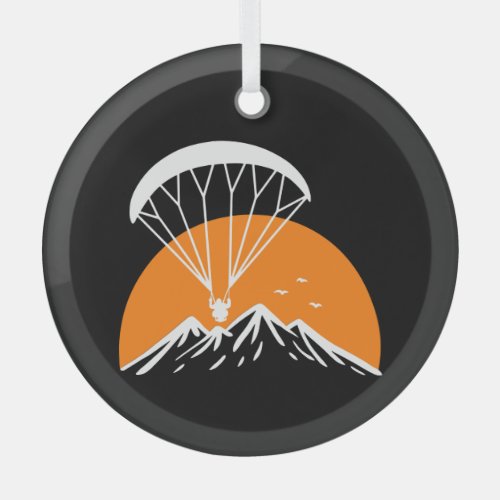 Paramotoring Retro Vintage Glass Ornament