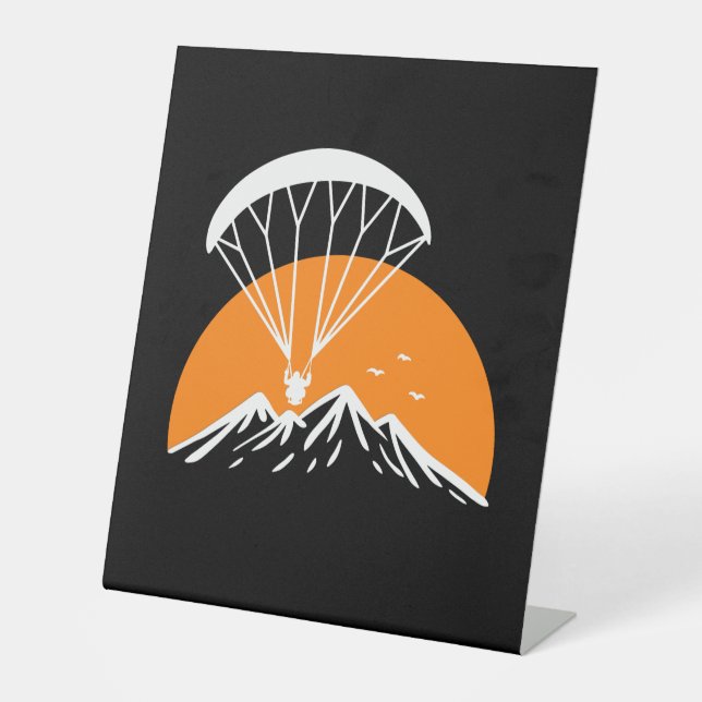 Paramotoring Retro Vintage Pedestal Sign (Front)