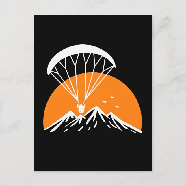 Paramotoring Retro Vintage Postcard (Front)
