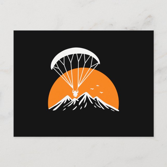 Paramotoring Retro Vintage Postcard (Front)