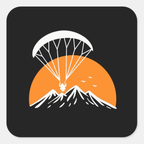 Paramotoring Retro Vintage Square Sticker