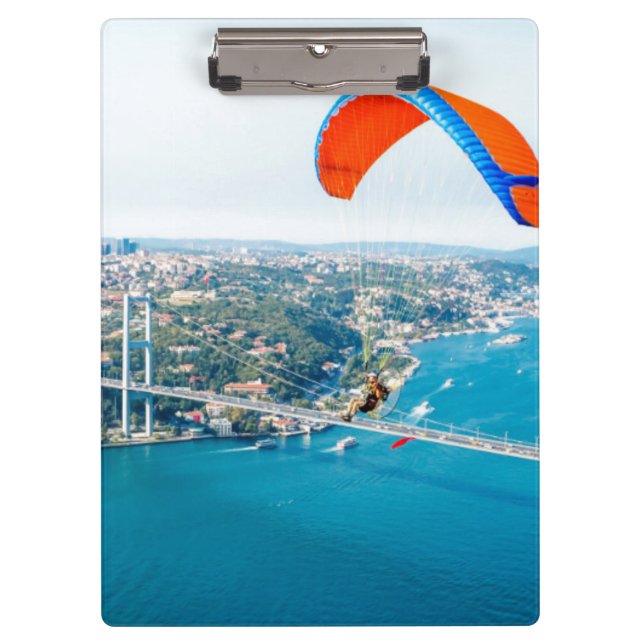 Paramotors Pilots Flying Over The Bosphorus Clipboard (Front)