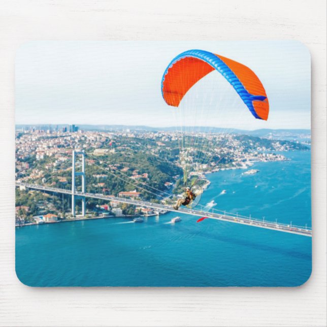 Paramotors Pilots Flying Over The Bosphorus Mouse Pad (Front)