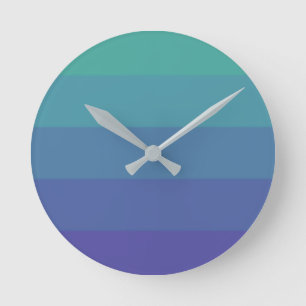 Paranoia Color Palette Eye Catching Blue Sky Cyan Round Clock