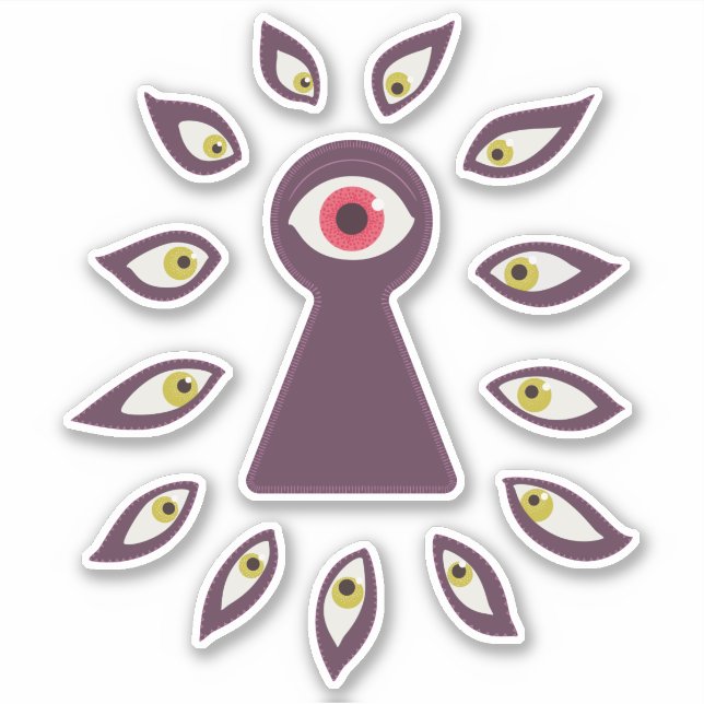 Paranoid Anxiety Spying Eye Sticker (Front)