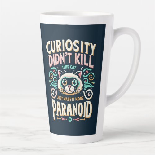 Paranoid Cat Latte Mug