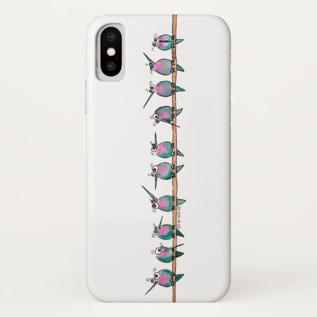 Paranoid Hummingbirds Horizontal iPhone case (Back)