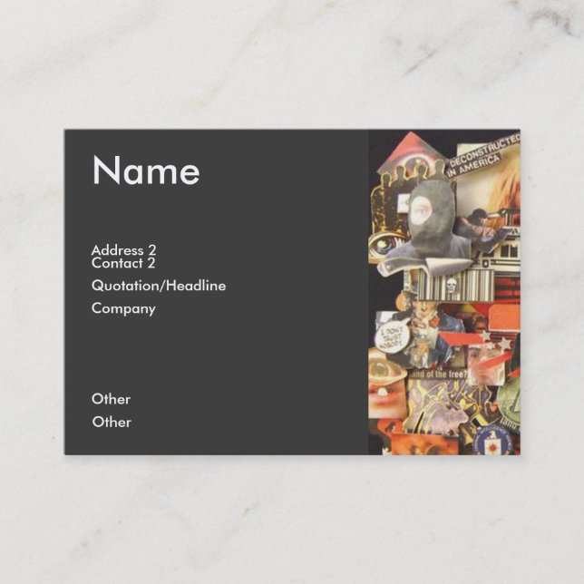 Paranoid the More I See Business Card (Front)