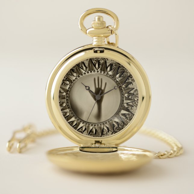 Paranormal Ghost Hand in Mirror Pocket Watch (Inside)