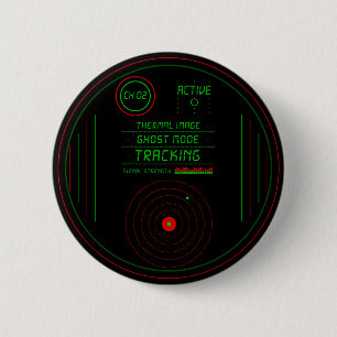 Paranormal Ghost Tracker Radar Scanner Display Art Button