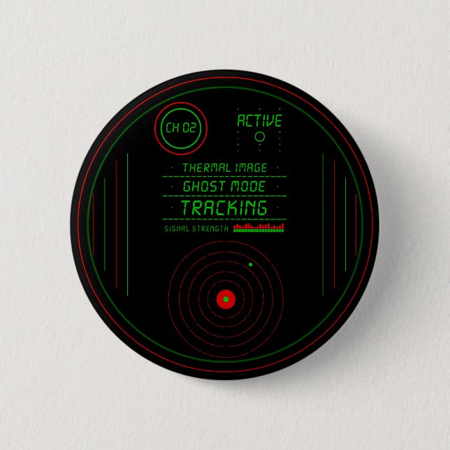 Paranormal Ghost Tracker Radar Scanner Display Art Button (Front)