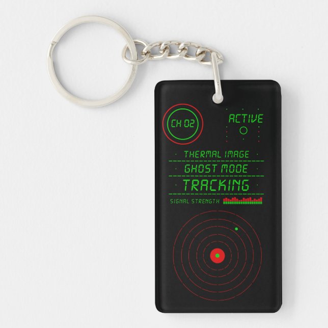 Paranormal Ghost Tracker Radar Scanner Display Art Keychain (Front)