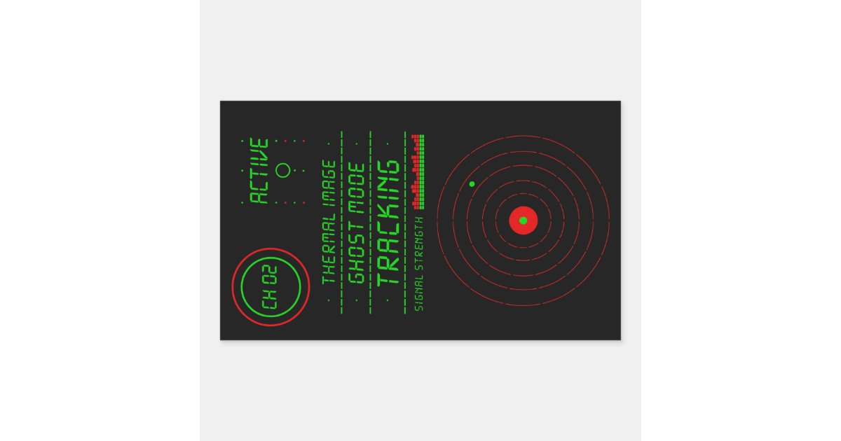 Paranormal Ghost Tracker Radar Scanner Display Art Rectangular Sticker ...