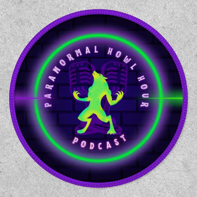 Paranormal Howl Hour Neon Cryptid Patch (Front)