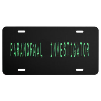 Paranormal Investigator - Black Background License Plate