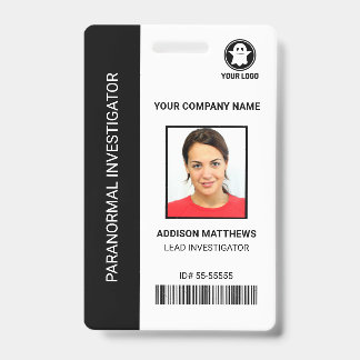 Paranormal Investigator Company Employee Photo ID  Badge