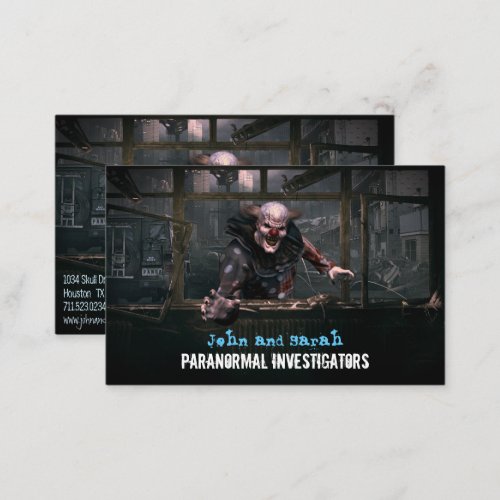 Paranormal Investigator Creepy Monster Clown Business Card