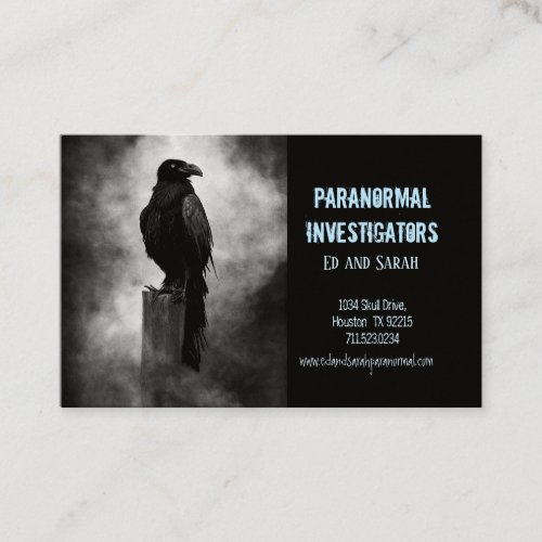 Paranormal Investigator Creepy Raven Business Card