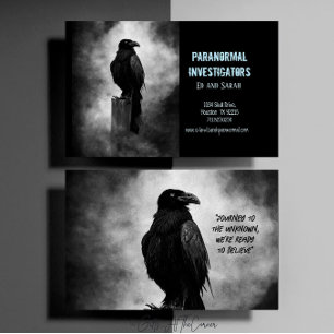 Paranormal Investigator Creepy Raven Business Card