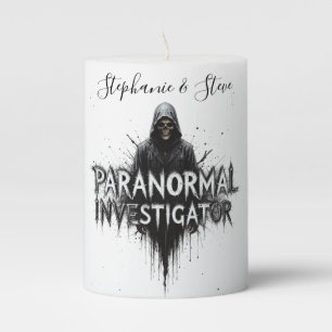 Paranormal Investigator Dark Gothic Grim Reaper Pillar Candle