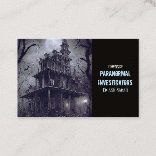 Paranormal Investigator Eerie Haunted House Business Card