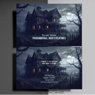 Paranormal Investigator Eerie Haunted House Business Card