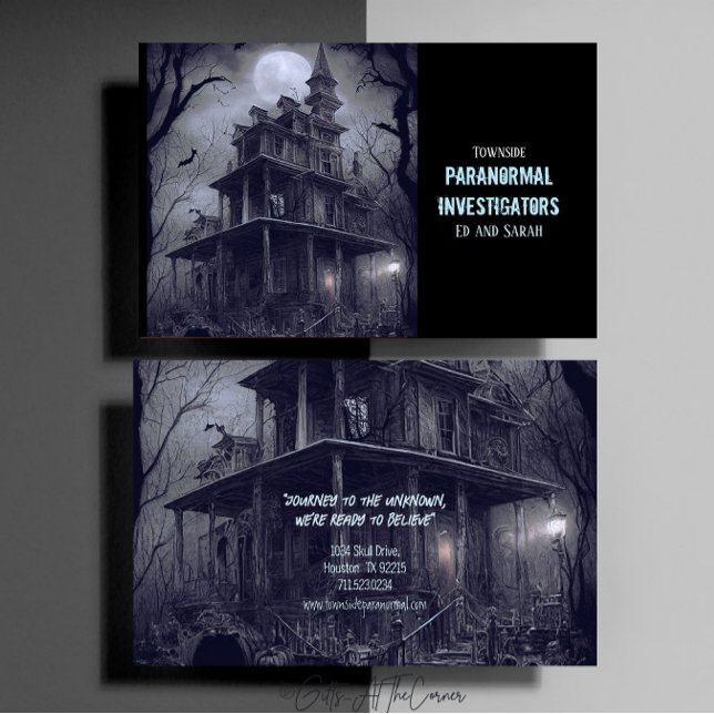 Paranormal Investigator Eerie Haunted House Business Card (Creator Uploaded)