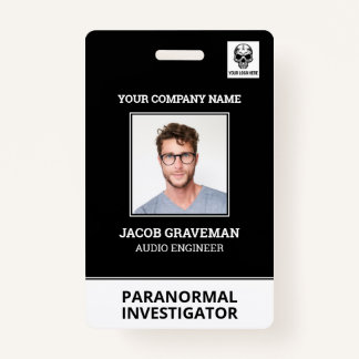 Paranormal Investigator Employee Photo ID Name Tag Badge