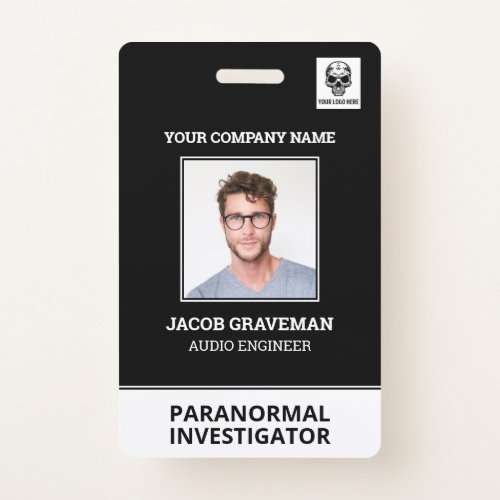 Paranormal Investigator Employee Photo ID Name Tag Badge