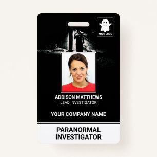 Paranormal Investigator Employee Photo ID Name Tag Badge