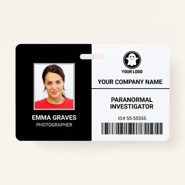 Paranormal Investigator Employee Photo ID Security Badge (Front)