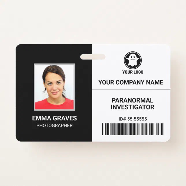 Paranormal Investigator Employee Photo ID Security Badge | Zazzle