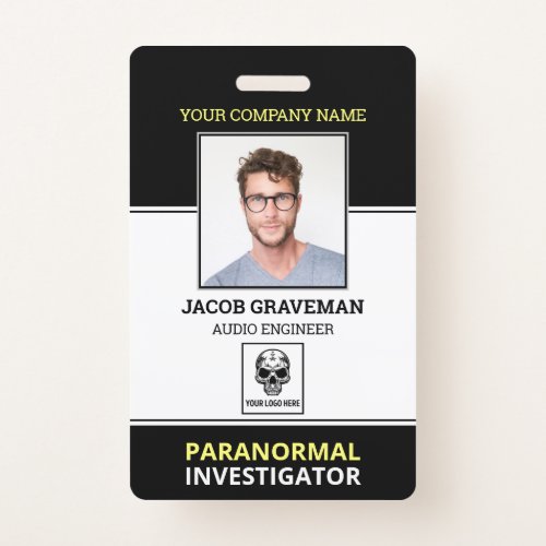 Paranormal Investigator Employee Photo ID Security Badge