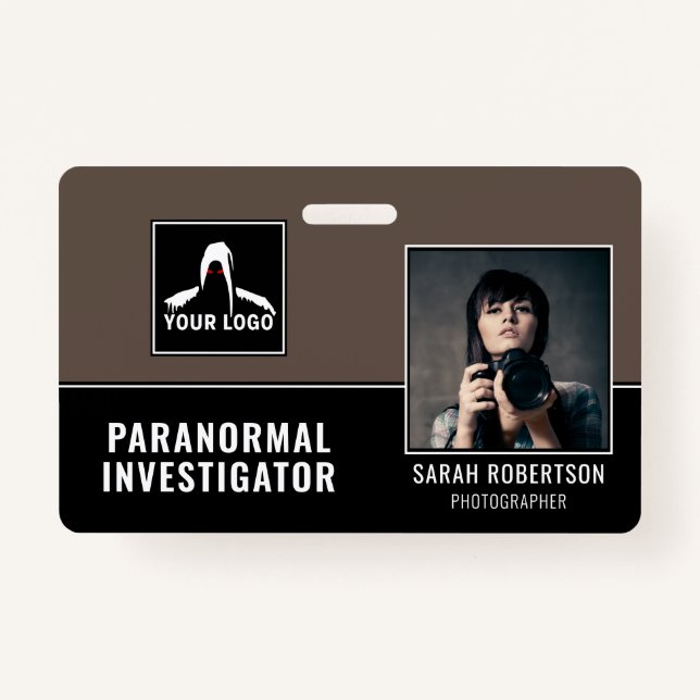 Paranormal Investigator Ghost Hunter Photo ID  Badge (Front)