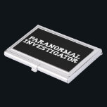 Paranormal Investigator Ghost Hunting Business Card Case<br><div class="desc">Great gift for paranormal investigator, gift for ghost hunter and a cool Halloween costume idea. If you love paranormal investigations, ghost hunting sessions, EVP, aliens and government conspiracies than this is the design you're looking for! Visit our store Paranormal Explorer to discover more cool designs and gift ideas related to...</div>