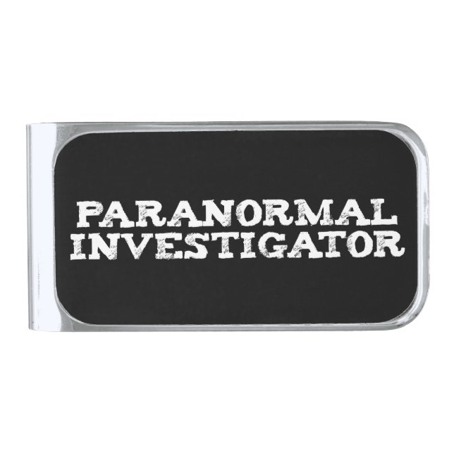Paranormal Investigator Ghost Hunting Silver Finish Money Clip (Front)