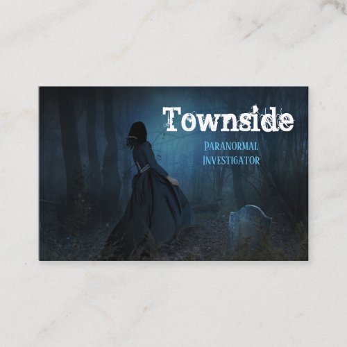 Paranormal Investigator Graveyard Business Card