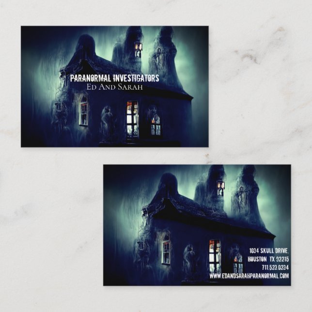 Paranormal Investigator Haunted Cabin Business Card (Front/Back)