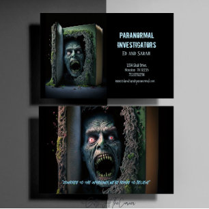 Paranormal Investigator Haunted Horror Book Business Card