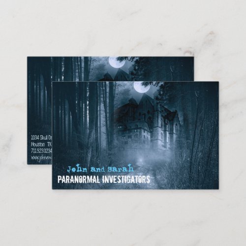 Paranormal Investigator Haunted Manor Business Card