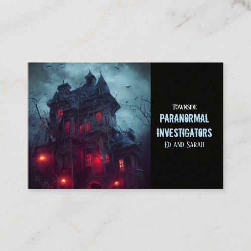 Paranormal Investigator Haunted Mansion Business Card